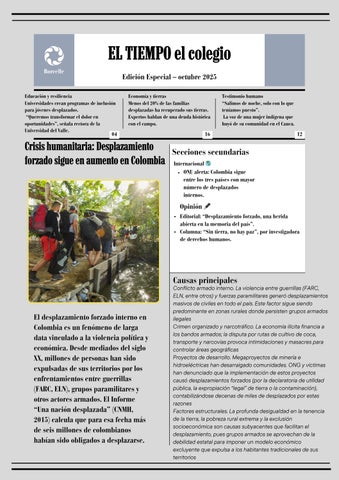 Desplazamiento forzado en Colombia periodico