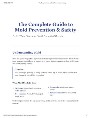 The Complete Guide to Mold Prevention and Safety (1) by George Sykes ...