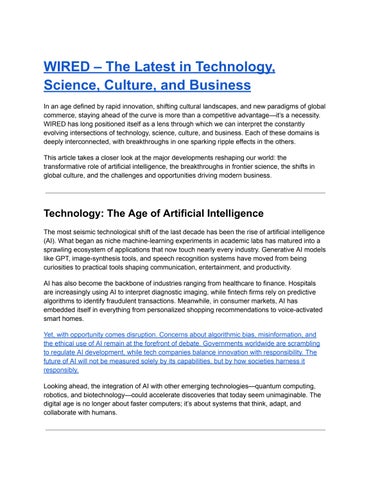 WIRED - The Latest in Technology, Science, Culture and Business | WIRED