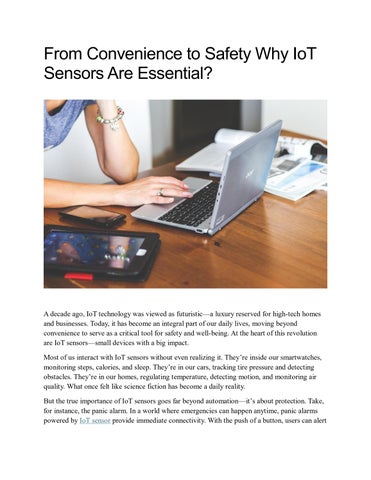From Convenience to Safety Why IoT Sensors Are Essential