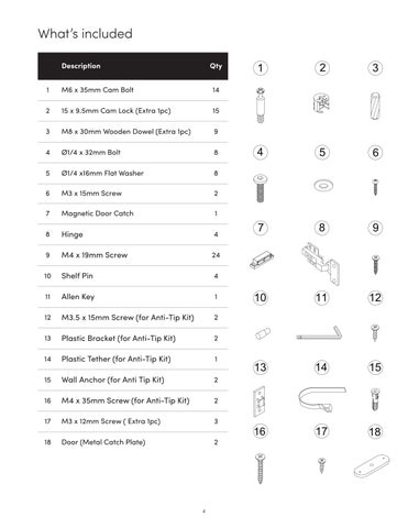 Jacala 收纳 柜 Instruction Sheet 37821 第 4 页