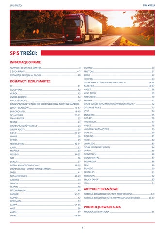 Truck Informator Martex - Kwartalnik 编号 .4. (57) październik-grudzień 2025 第 2 页