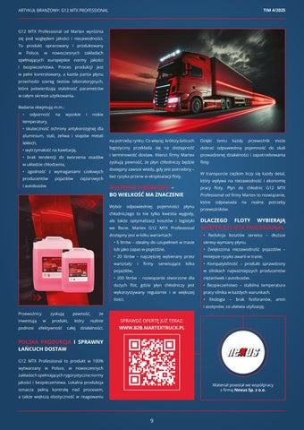 Truck Informator Martex - Kwartalnik 编号 .4. (57) październik-grudzień 2025 第 9 页