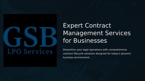 Expert Contract Management Services for Businesses – GSB LPO by Gbslpo ...