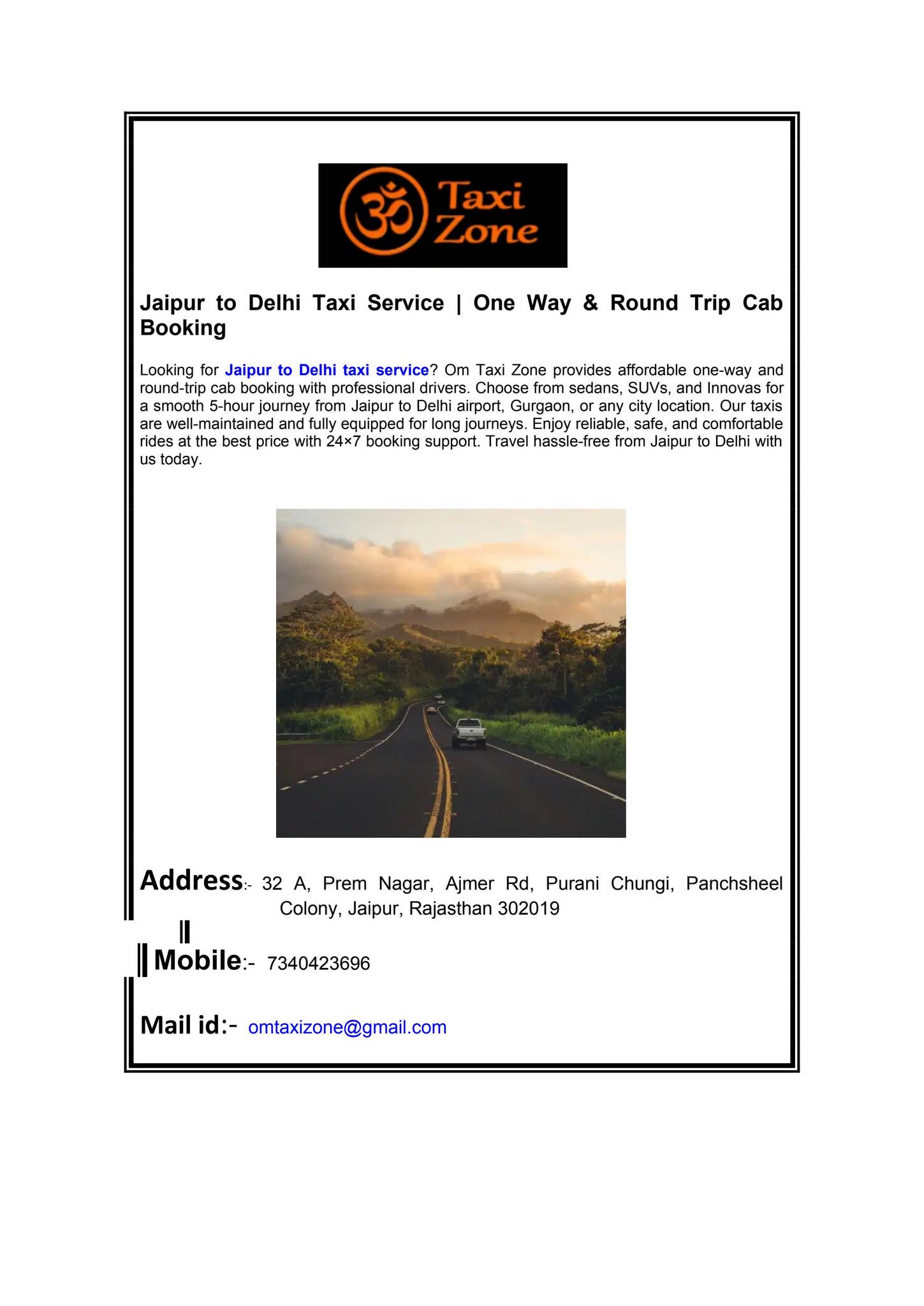Jaipur to Delhi Taxi Service One Way Round Trip Cab Booking by Omtaxi ...