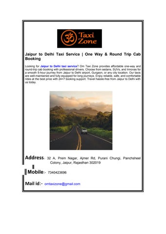 Jaipur to Delhi Taxi Service One Way Round Trip Cab Booking by Omtaxi ...