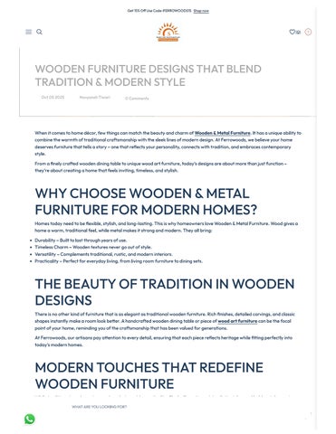 Wooden Furniture Designs That Blend Tradition & Modern Style