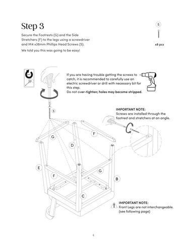 Chuck Bar 凳 Instruction Sheet 21420 第 6 页