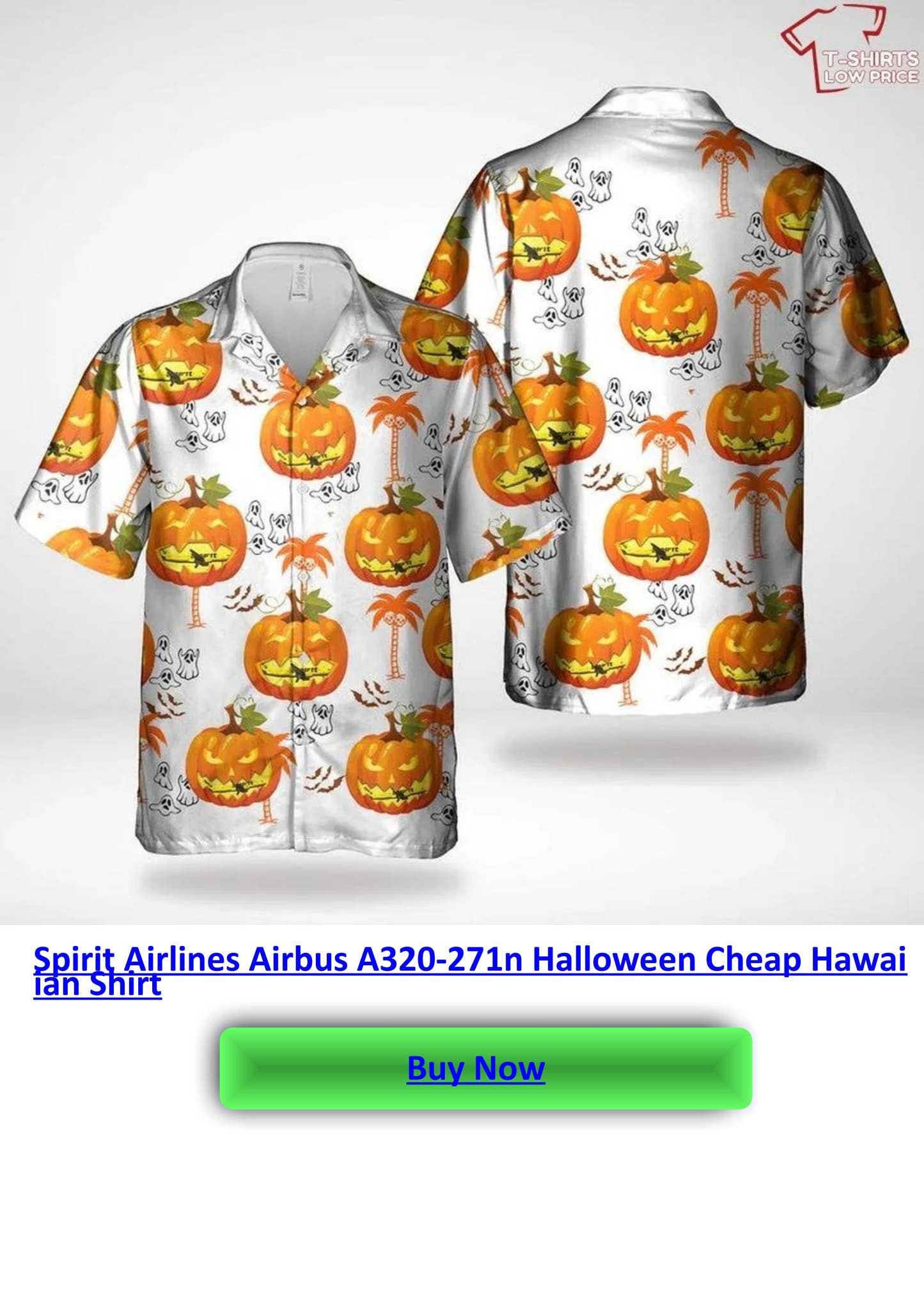 Spirit Airlines Airbus A320-271n Halloween Cheap Hawaiian Shirt by ...