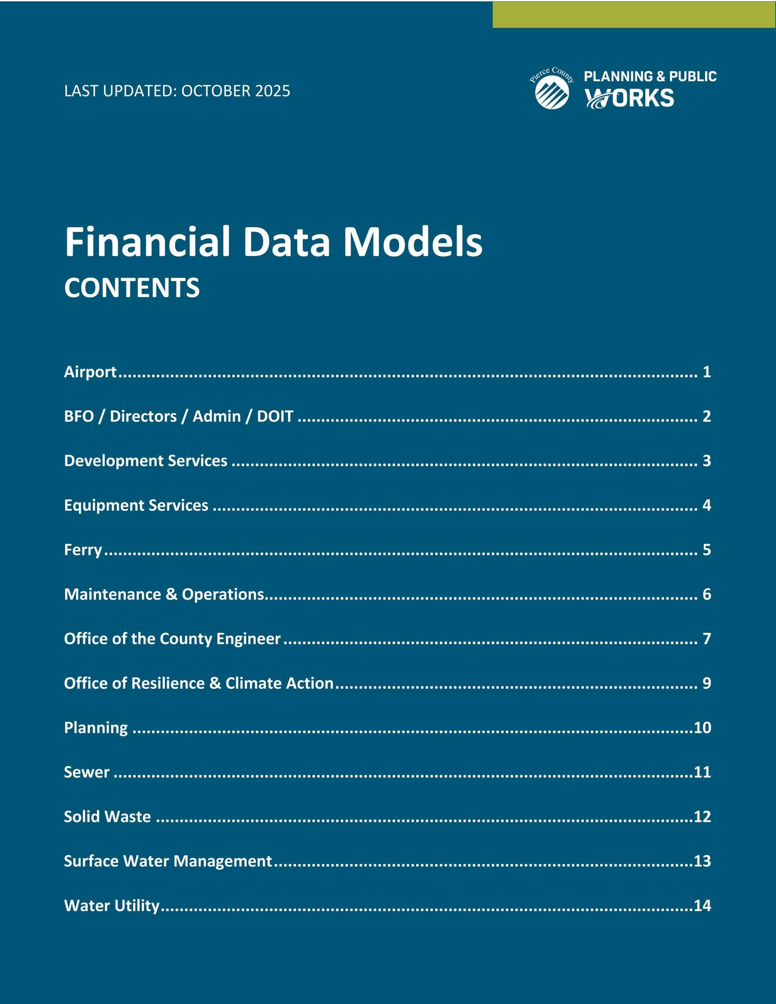 Financial Data Models by Pierce County - Issuu