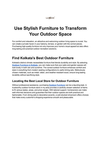 Use Stylish Furniture to Transform Your Outdoor Space