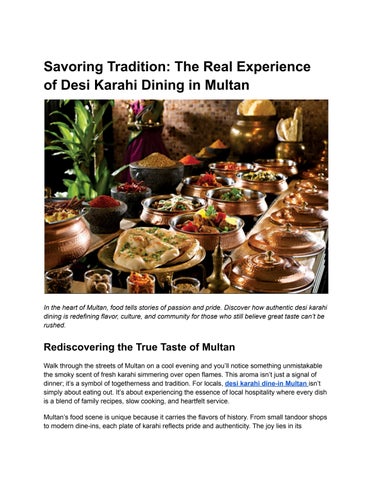 Savoring Tradition_ The Real Experience of Desi Karahi Dining in Multan