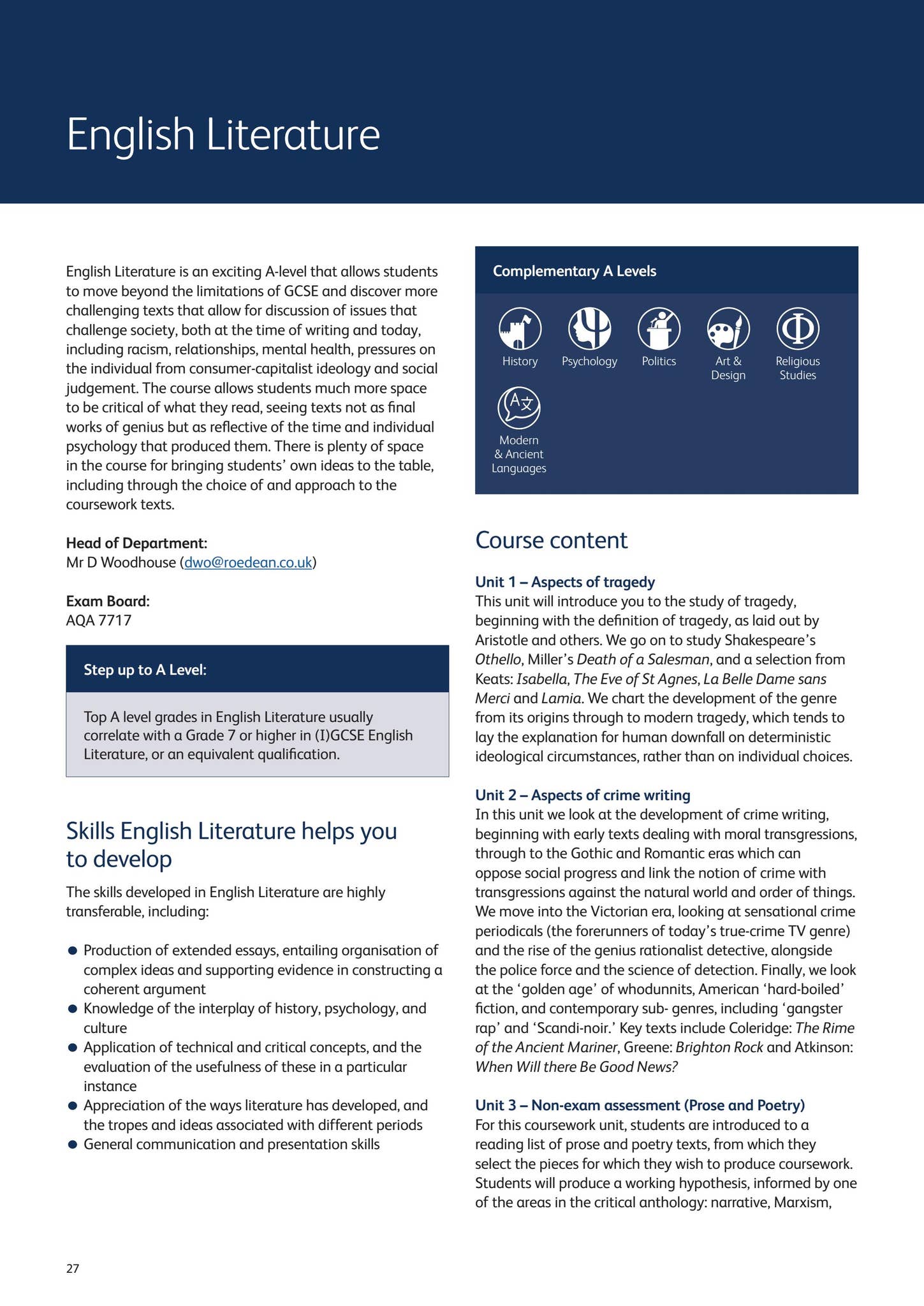 Sixth Form Curriculum Booklet 2026-2027 by Roedean School - Issuu