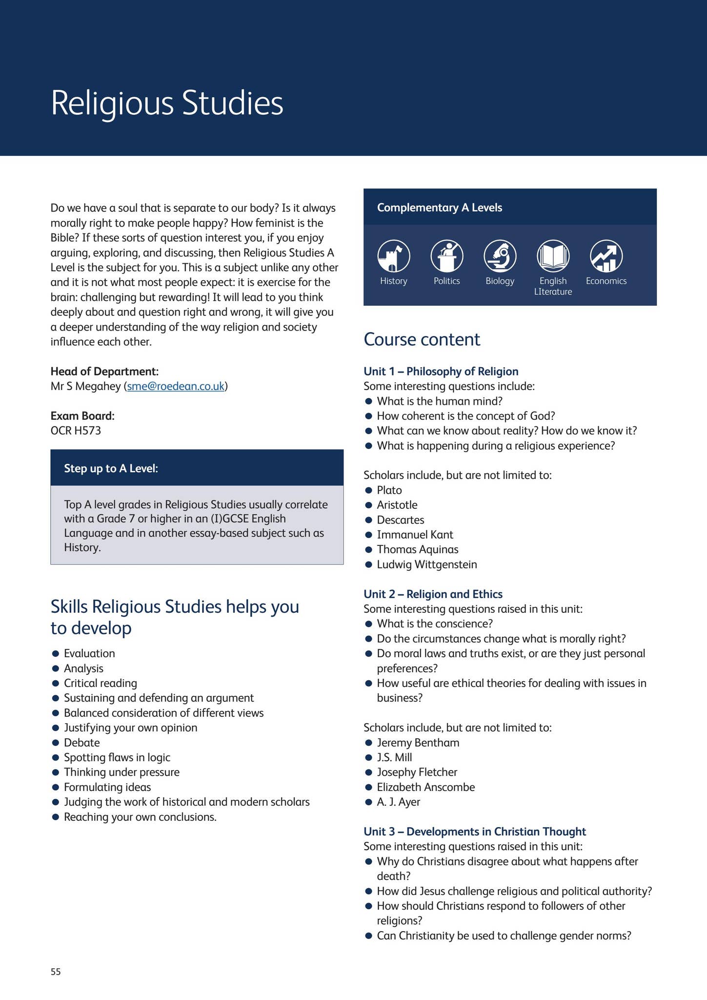 Sixth Form Curriculum Booklet 2026-2027 by Roedean School - Issuu