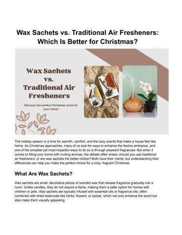 Wax Sachets vs. Traditional Air Fresheners_ Which is Best for Christmas_