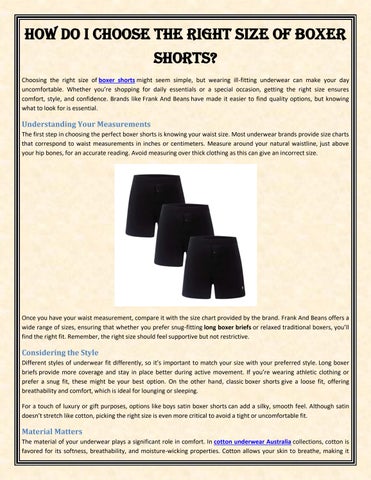 How Do I Choose the Right Size of Boxer Shorts
