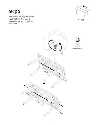 Andy 餐桌 Extensions Instruction Sheet 41702 第 5 页