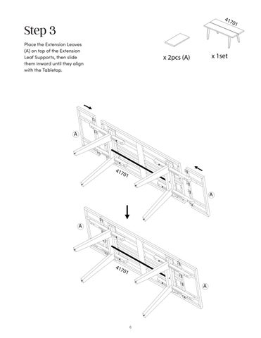 Andy 餐桌 Extensions Instruction Sheet 41702 第 6 页
