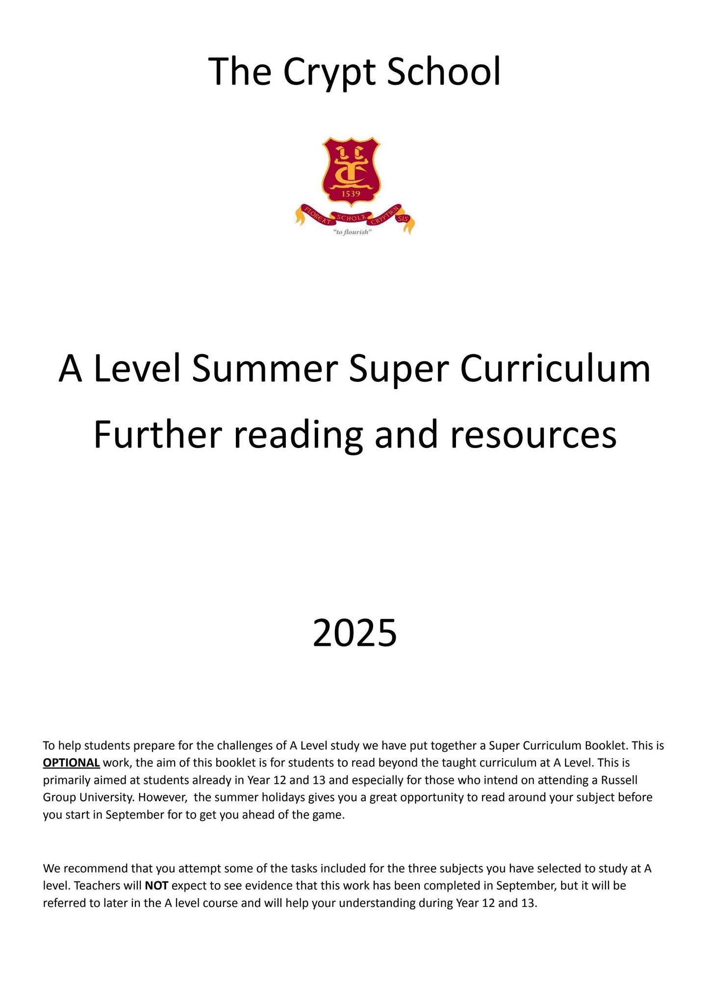 The Crypt School Super Curriculum Booklet 2025 by The Crypt School - Issuu