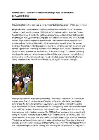 FOR THE KULTURE TUSKER OKTOBAFEST 2025 RECAP FINAL