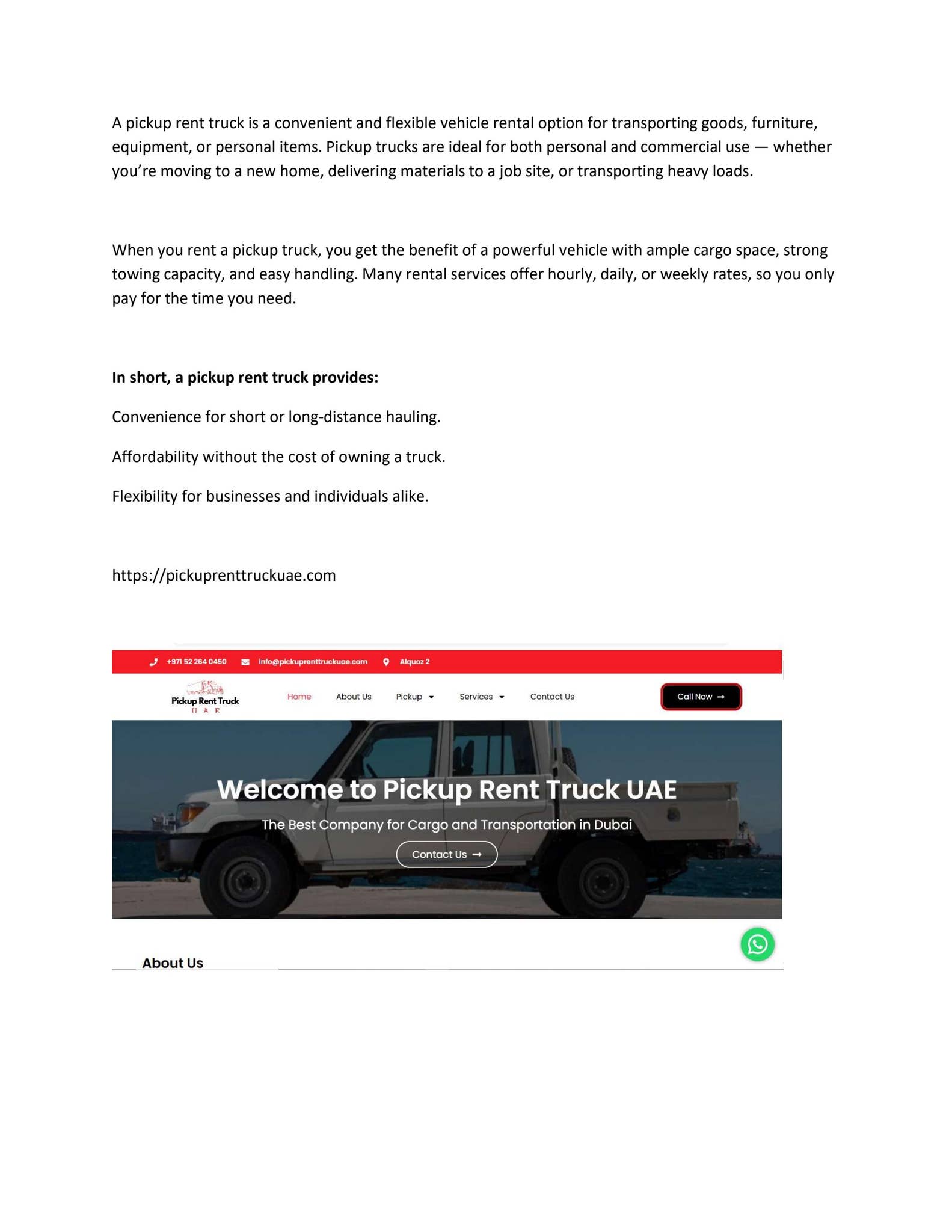 pickup rent truck by pick up rent truck UAE - Issuu
