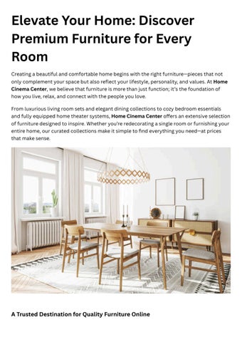 Elevate Your Home Discover Premium Furniture for Every Room