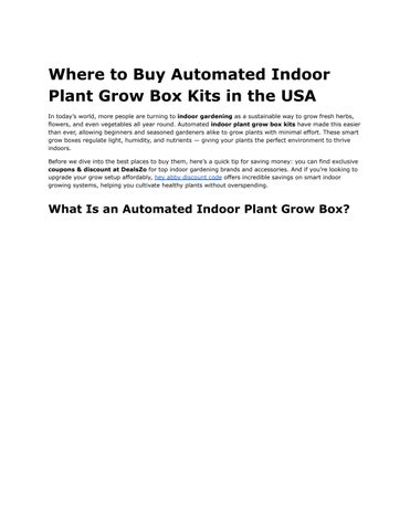 Best Automated Indoor Grow Box Kits USA