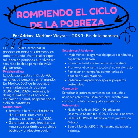 Rompiendo el ciclo de la pobrezac El ODS 1 busca erradicar la pobreza en todas sus formas y en todo 