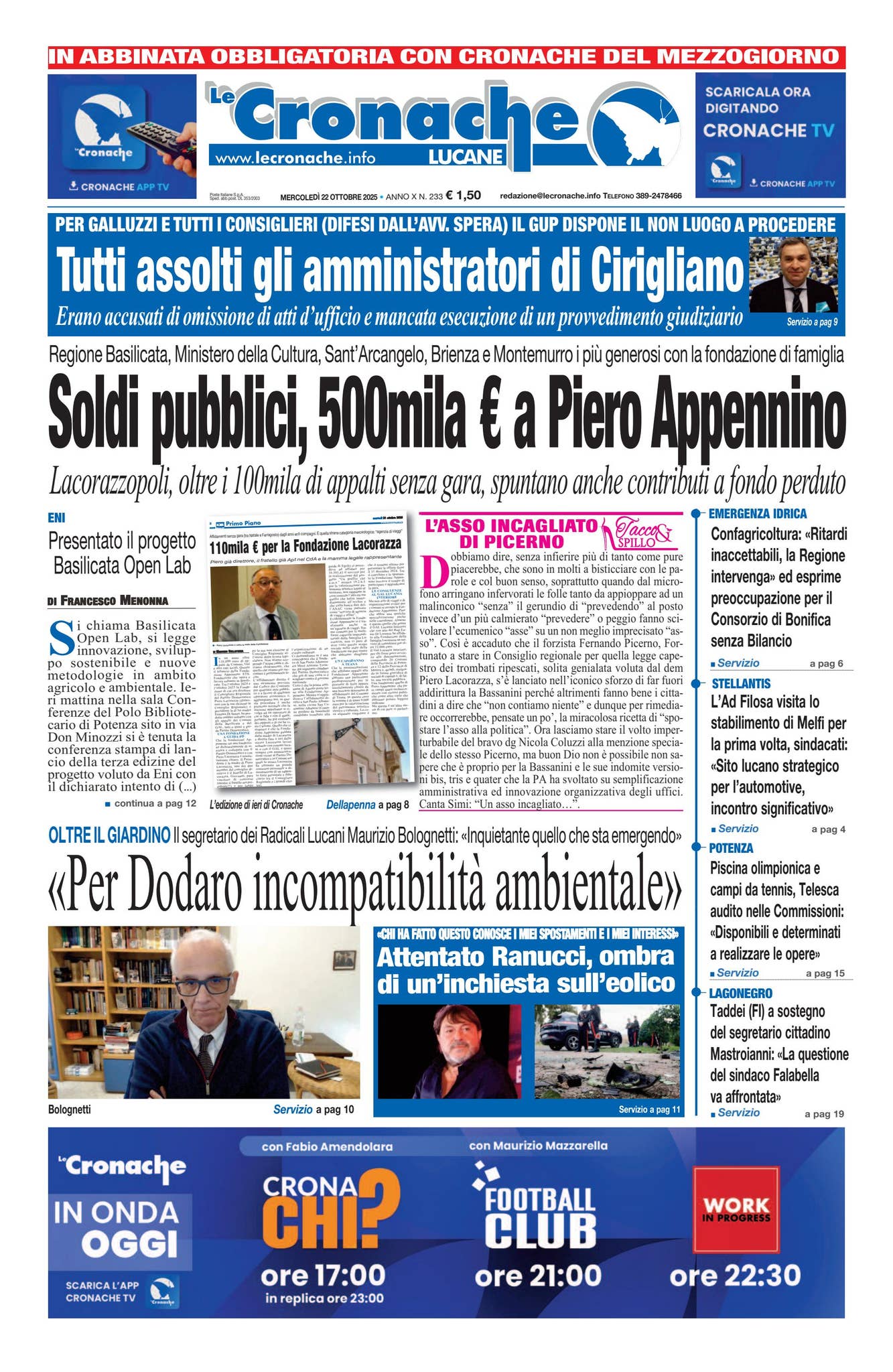 Cronache del 22 ottobre 2025 by Cronache - Issuu, image size:1333x2048