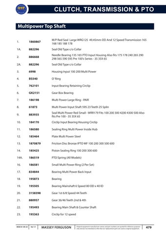 QTP Massey Ferguson Parts Catalogue by Quality Tractor Parts - Issuu