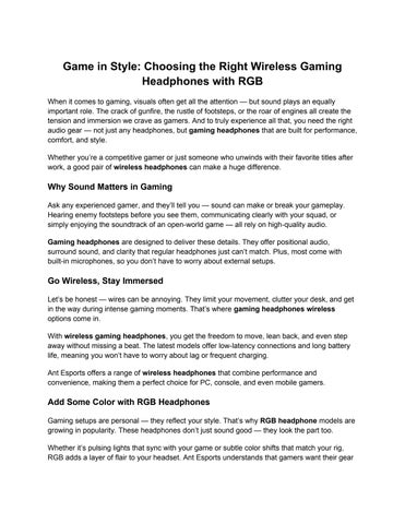 Wireless Gaming Headphones