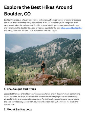 Explore the Best Hikes Around Boulder, CO