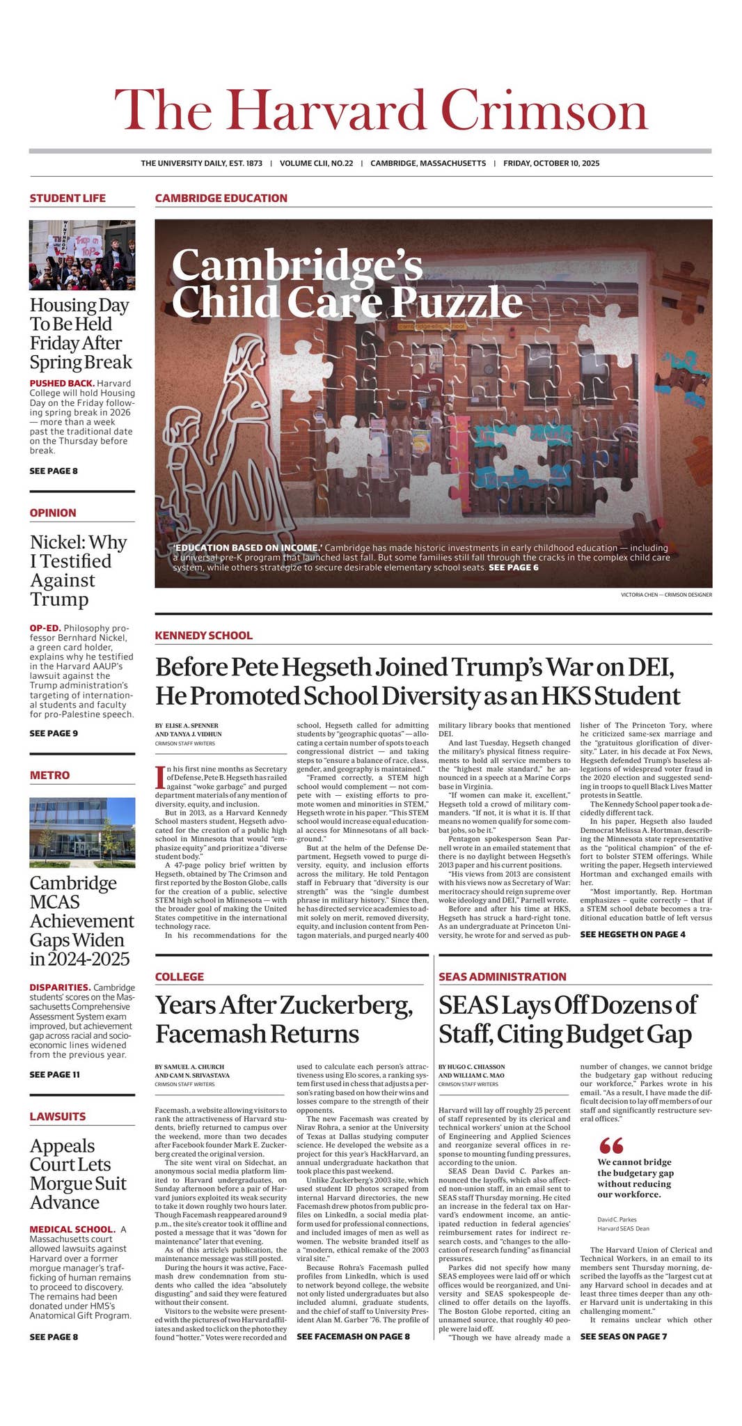 The Harvard Crimson - Vol. CLII, No. 22 by The Harvard Crimson - Issuu