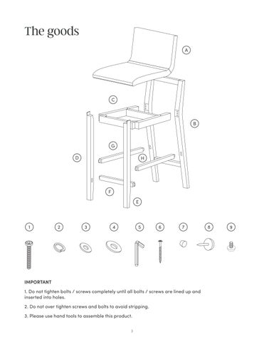 Gracie Bar 凳 Instruction Sheet 24304 第 3 页