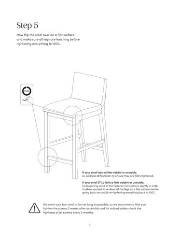 Gracie Bar 凳 Instruction Sheet 24304 第 9 页