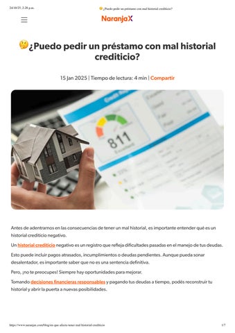 ¿Puedo pedir un préstamo con mal historial crediticio?
