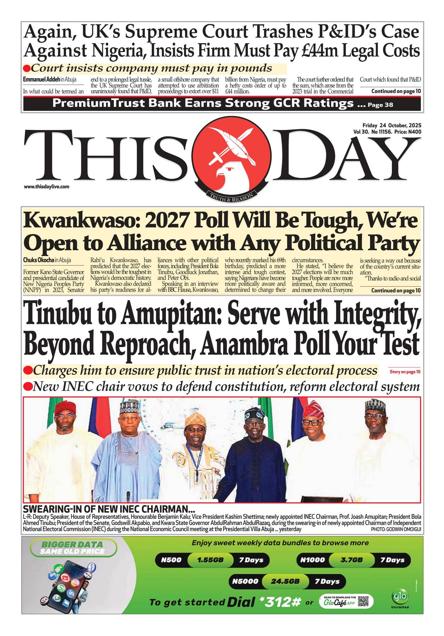 FRIDAY 24TH OCTOBER 2025 by THISDAY Newspapers Ltd - Issuu