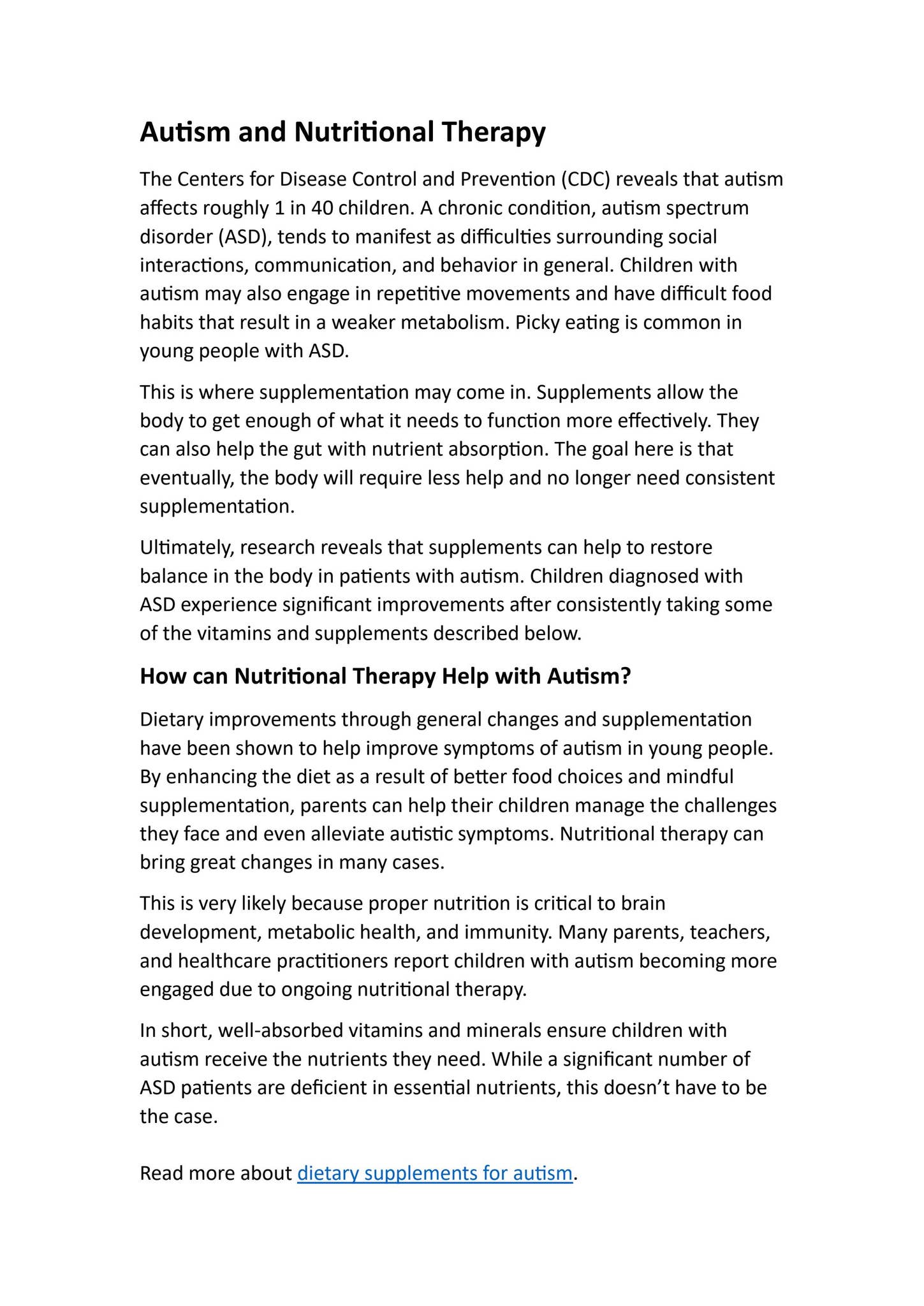 Autism and Nutritional Therapy by nutritionaltherapy9 - Issuu
