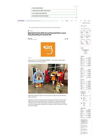 Wag Hotels Hosts 10th Annual Haunted Howl-o-ween Party Benefiting The Animal Pad