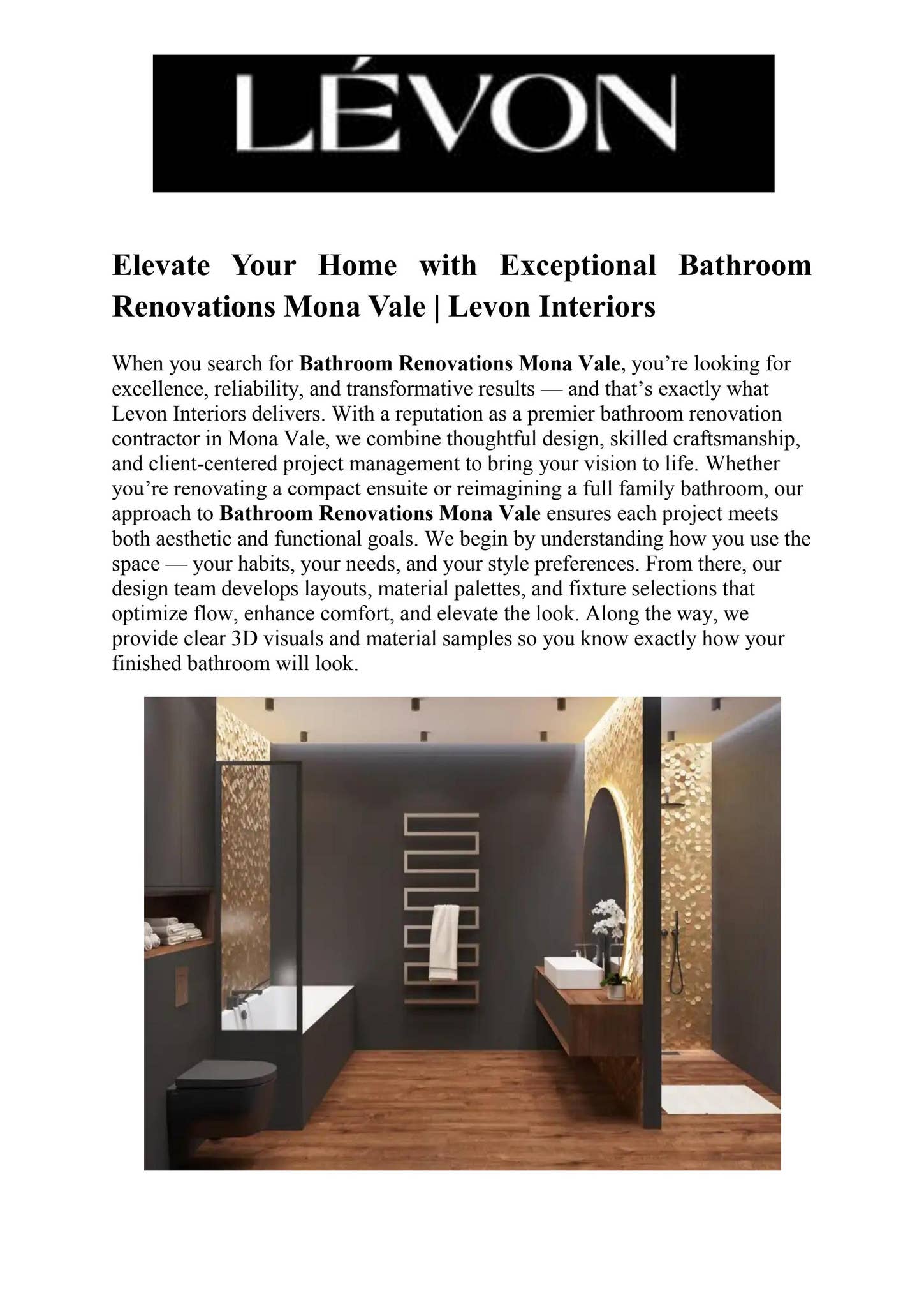 Bathroom Renovations Mona Vale 1 by Levon Interiors - Issuu