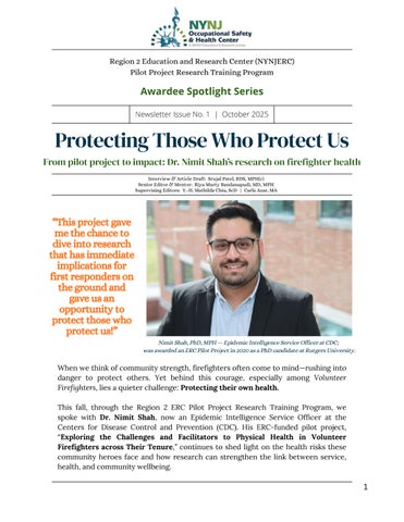 Region 2 ERC Pilot Project Research Training Program Newsletter