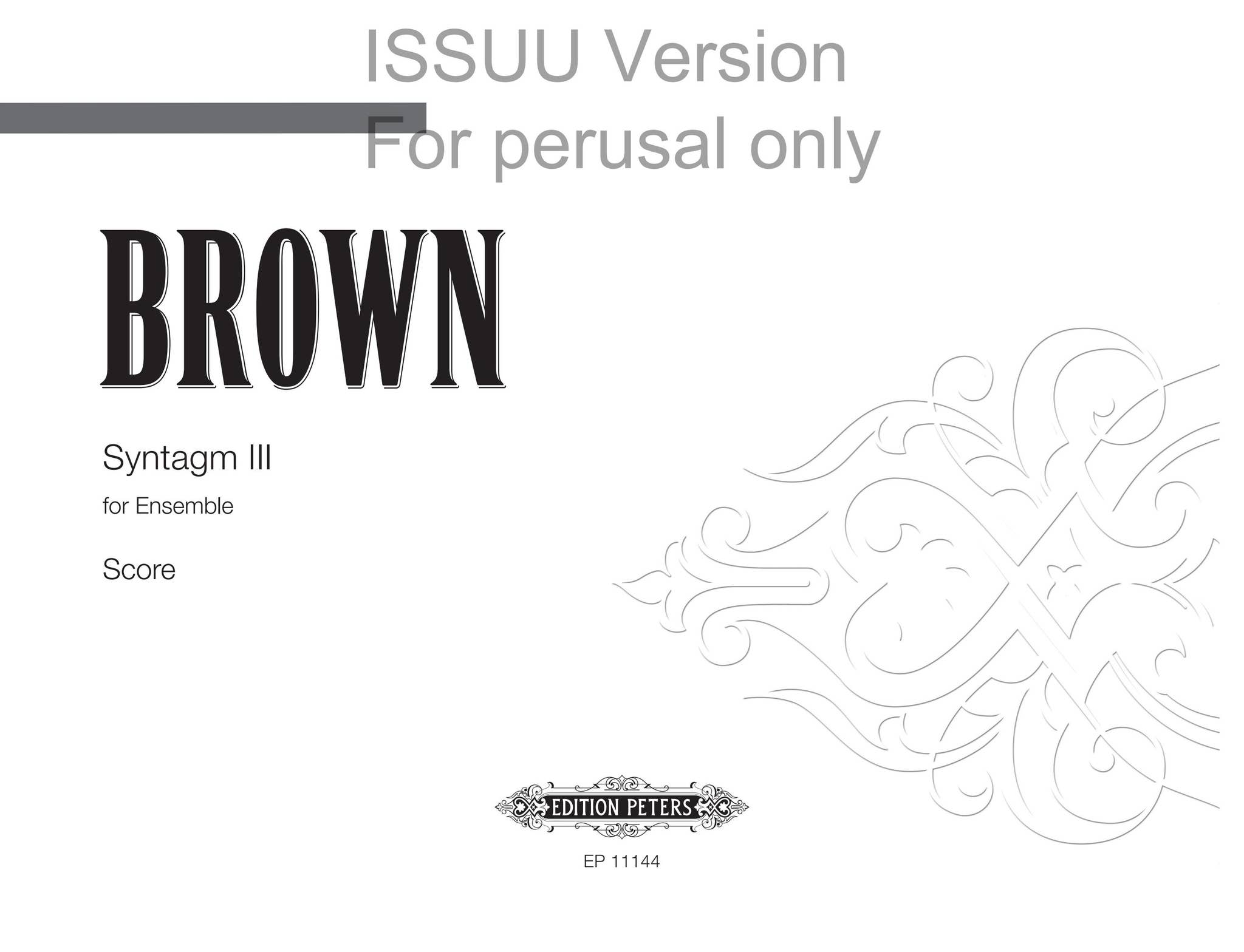Syntagm Example Brown SYNTAGM III by ScoresOnDemand - Issuu