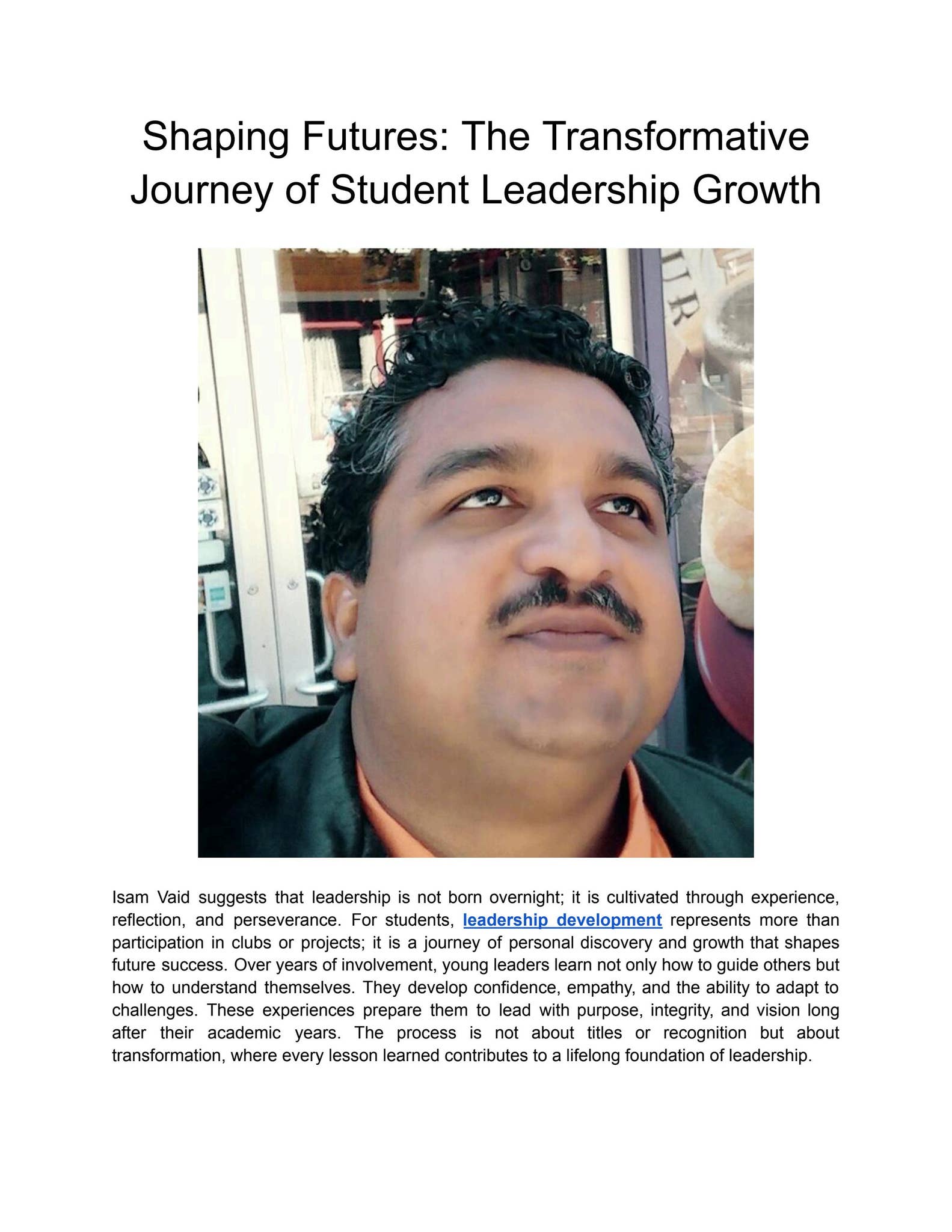 Shaping Futures- The Transformative Journey of Student Leadership ...