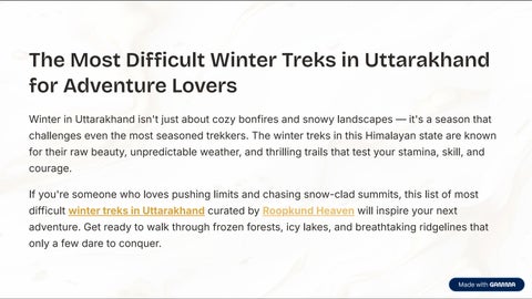 Most Difficult Winter Treks in Uttarakhand and Himanchal for Hardcore Adventure Lovers