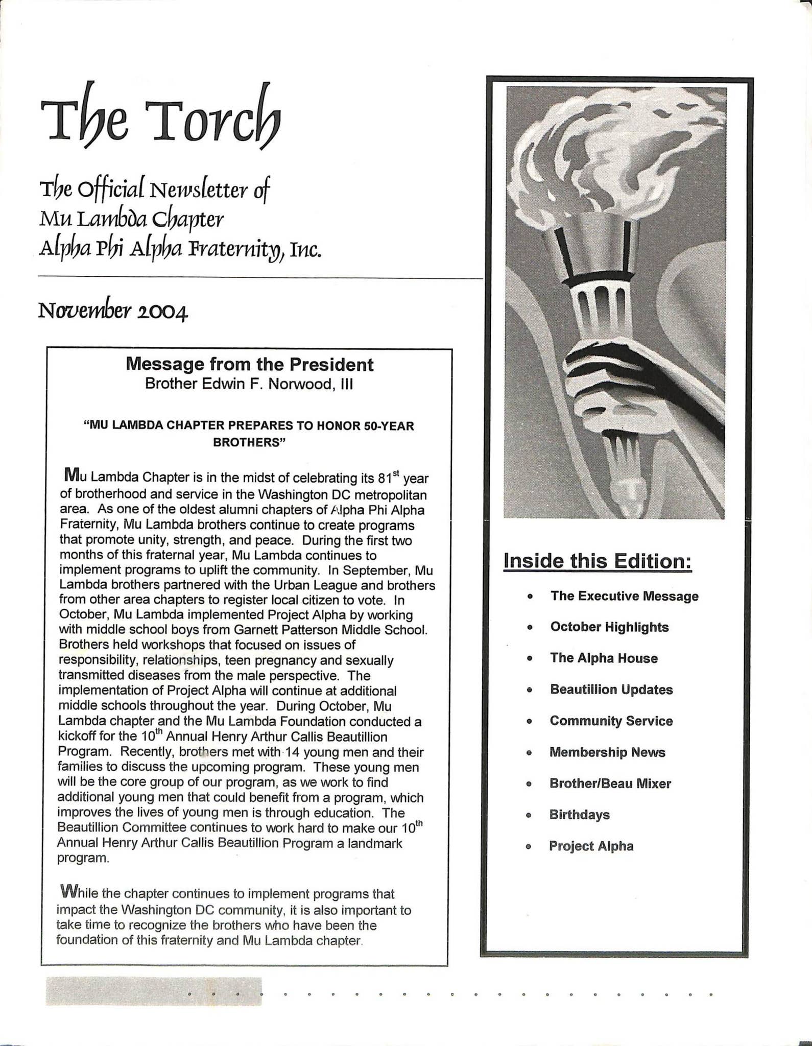 The Mu Lambda Torch - November 2004 by Mu Lambda's The TORCH - Issuu