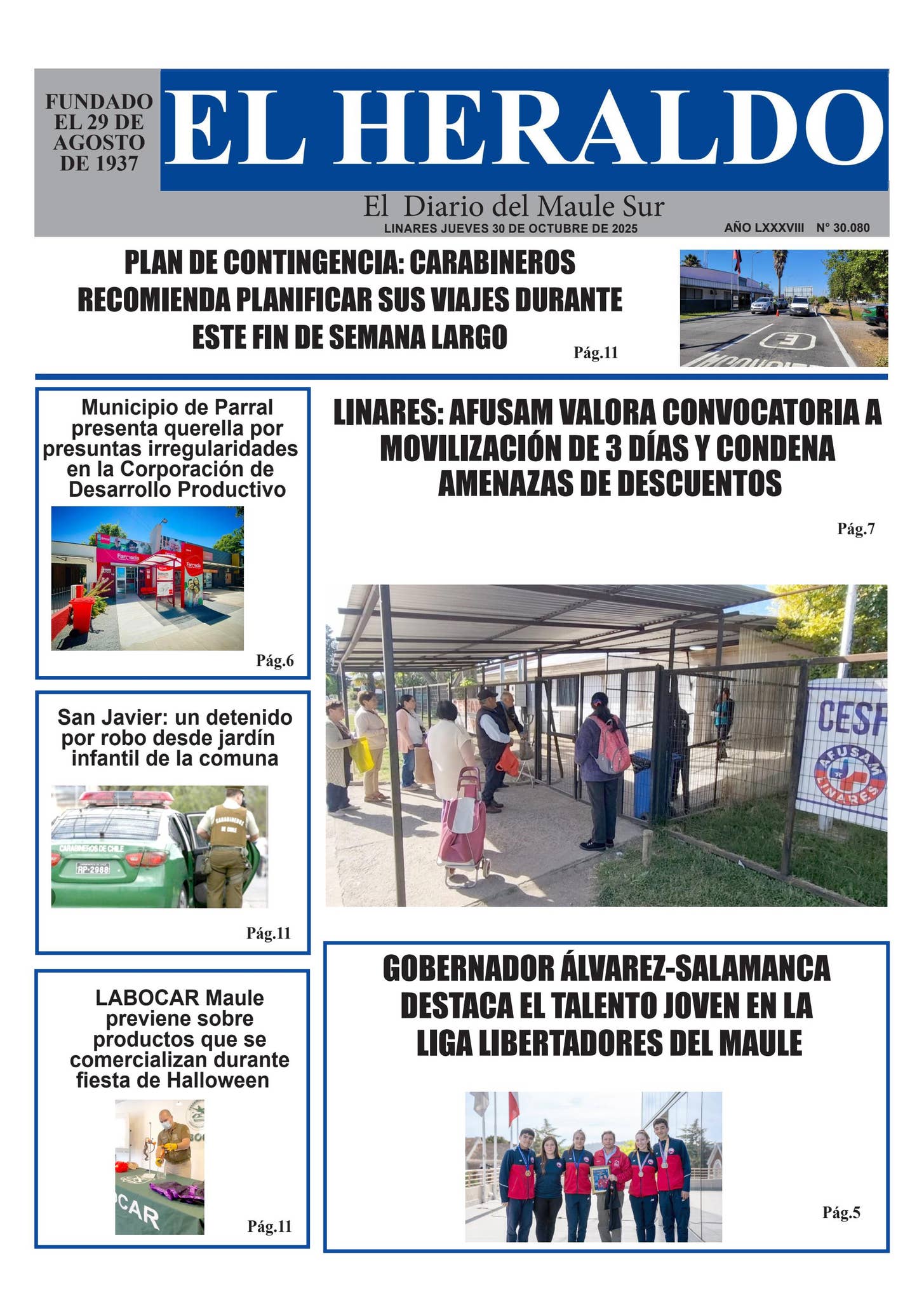 Jueves 30 de octubre 2025