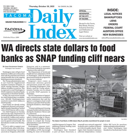 Tacoma Daily Index, October 30, 2025