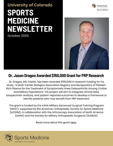 Sports Medicine Newsletter - October 2025