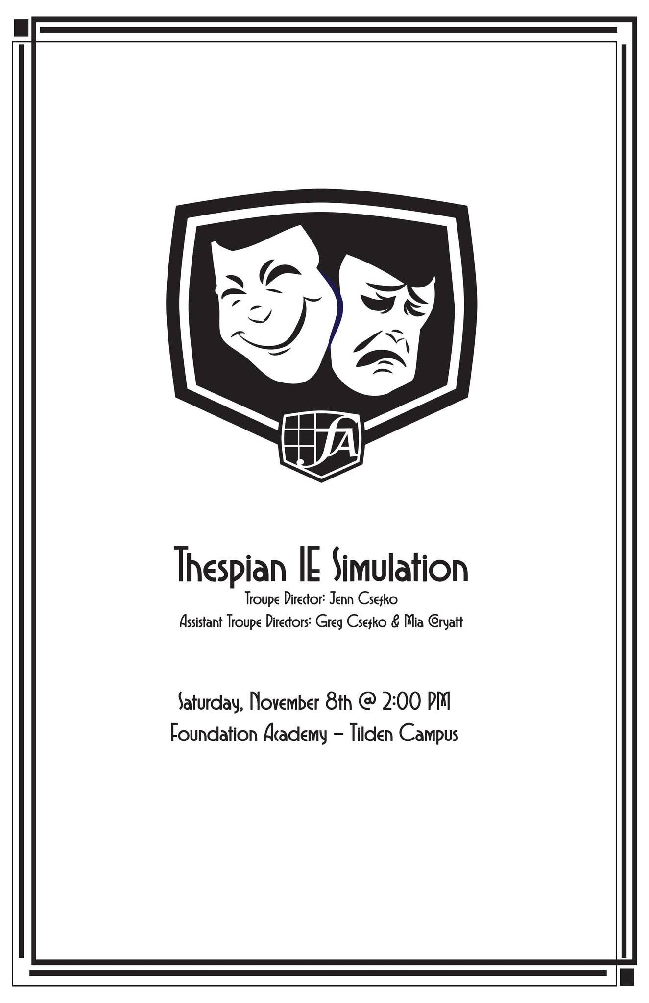 Ie Immursion Program Thespian IE Simulation Program by Foundation Academy - Issuu