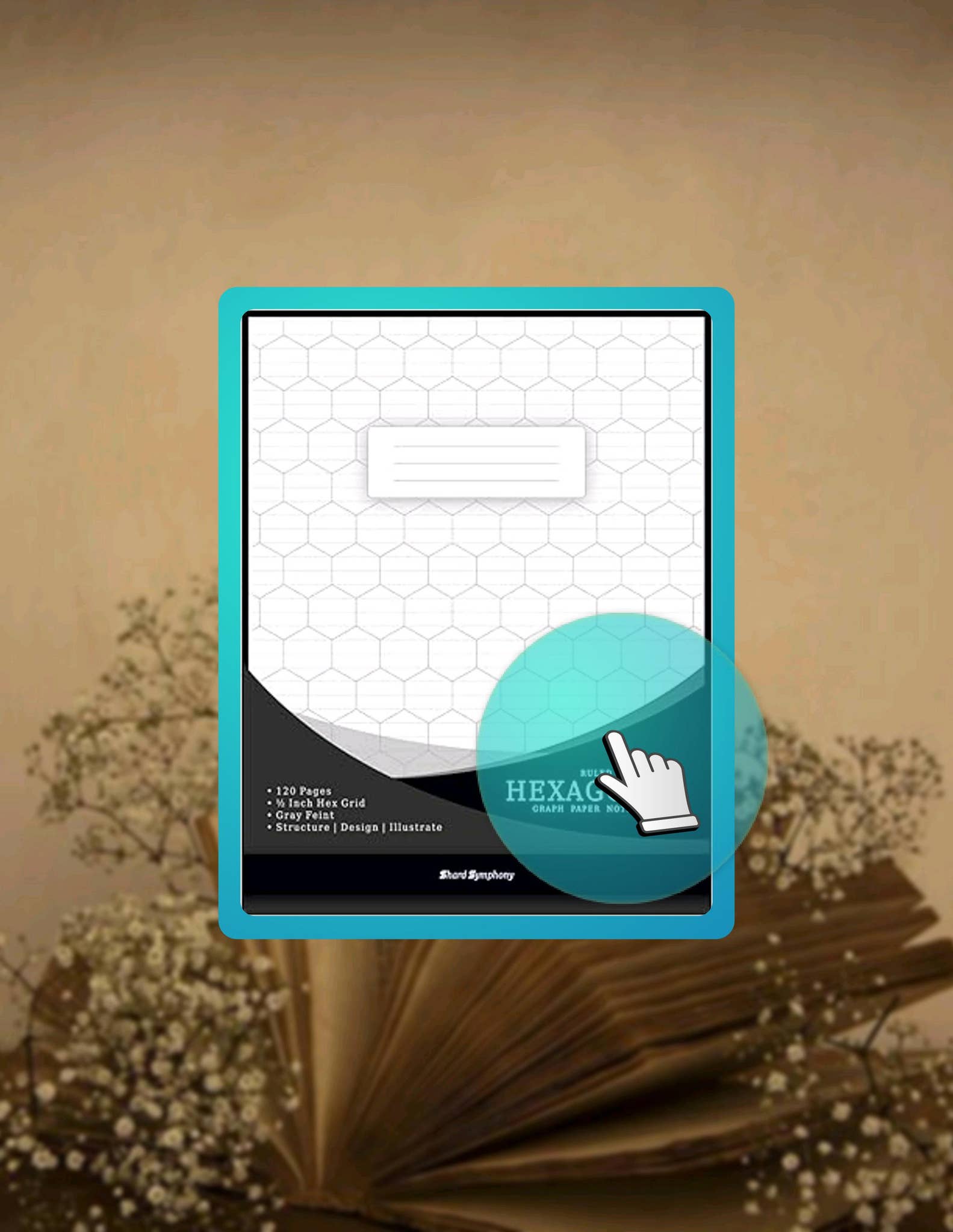 Ebook Version Hexagonal Ruled Graph Paper Notebook (½ in, Gray Feint ...